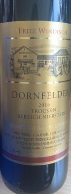 Fritz Windisch - Dornfelder Bereich Nierstein Trocken 2016